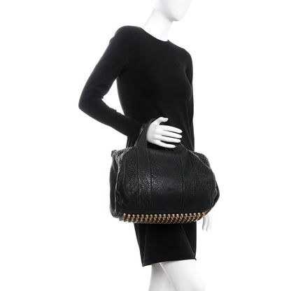 Alexander Wang Pebbled Lambskin Rocco Black Antique Brass Hardware 3 of 15