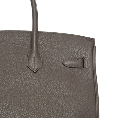 Hermes Taurillon Clemence Birkin 35 Etain 23 of 29