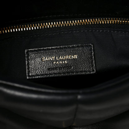 Saint Laurent Lambskin Quilted Small Loulou Puffer Monogram Chain Satchel Black 6 of 11