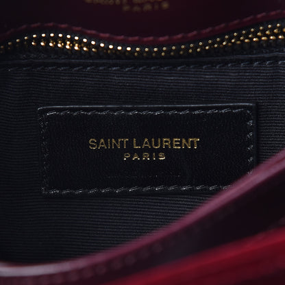Saint Laurent Velvet Y Quilted Monogram Toy Loulou Crossbody Bag French Burgundy 6 of 9