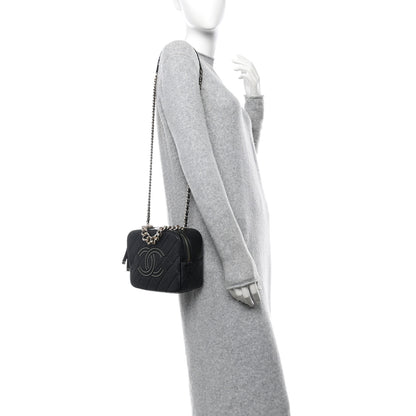 Chanel Lambskin Quilted Studded Quilted Vanity Case With Chain Black 2 of 10