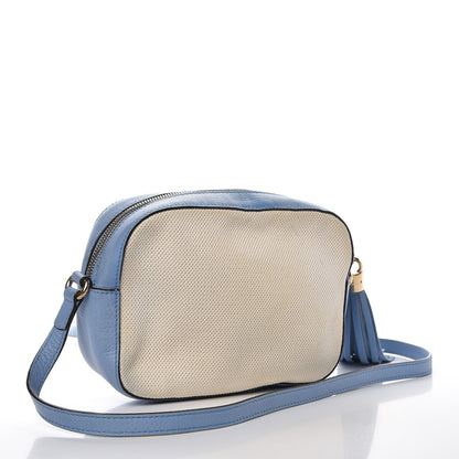 Gucci Pebbled Calfskin Canvas Soho Disco Bag Mineral Blue 3 of 9