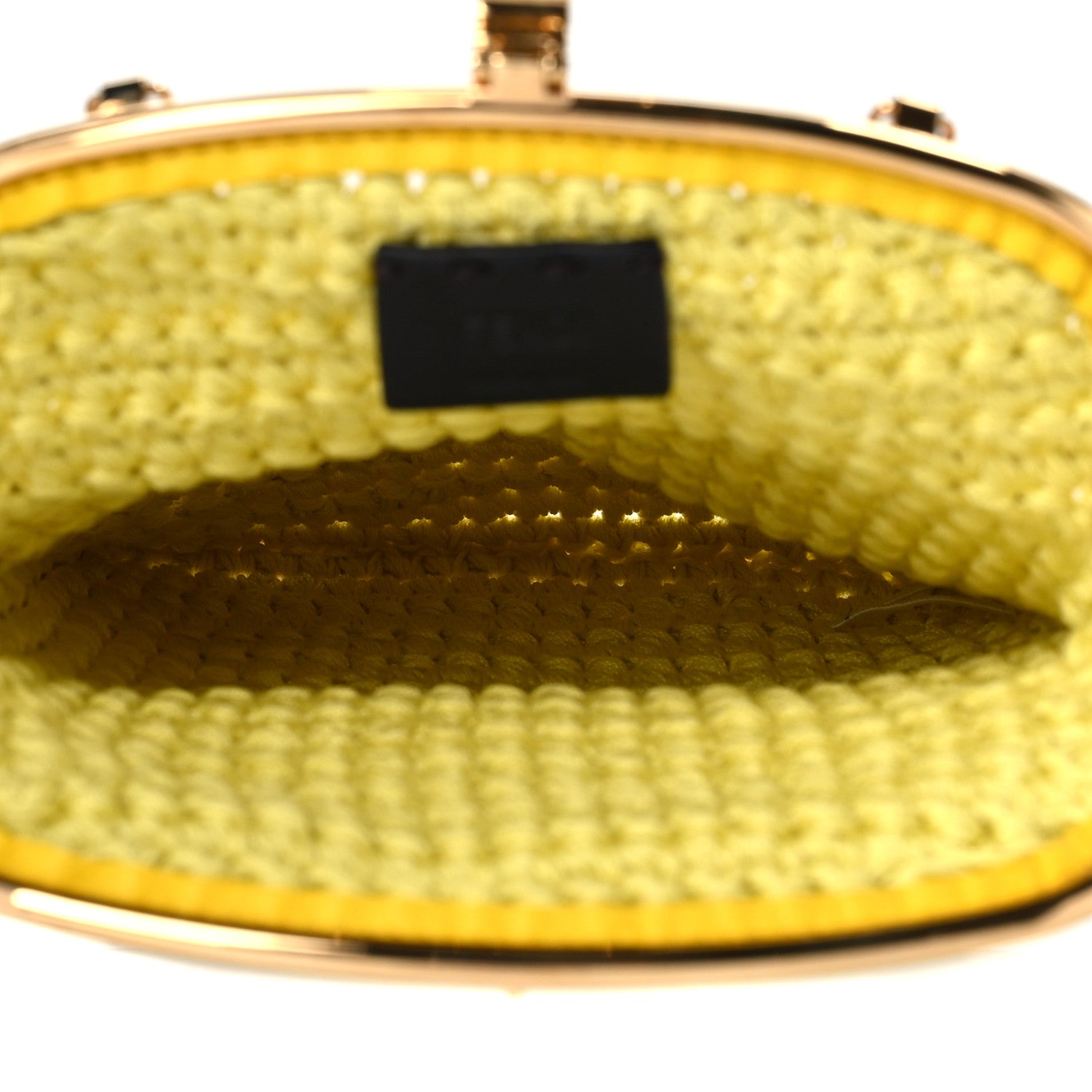 Fendi Fabric Crochet Baguette Phone Bag Giallo 5 of 8