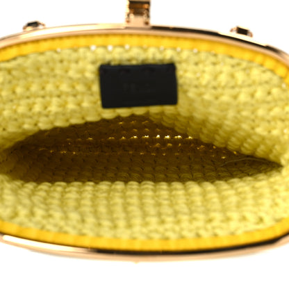 Fendi Fabric Crochet Baguette Phone Bag Giallo 5 of 8