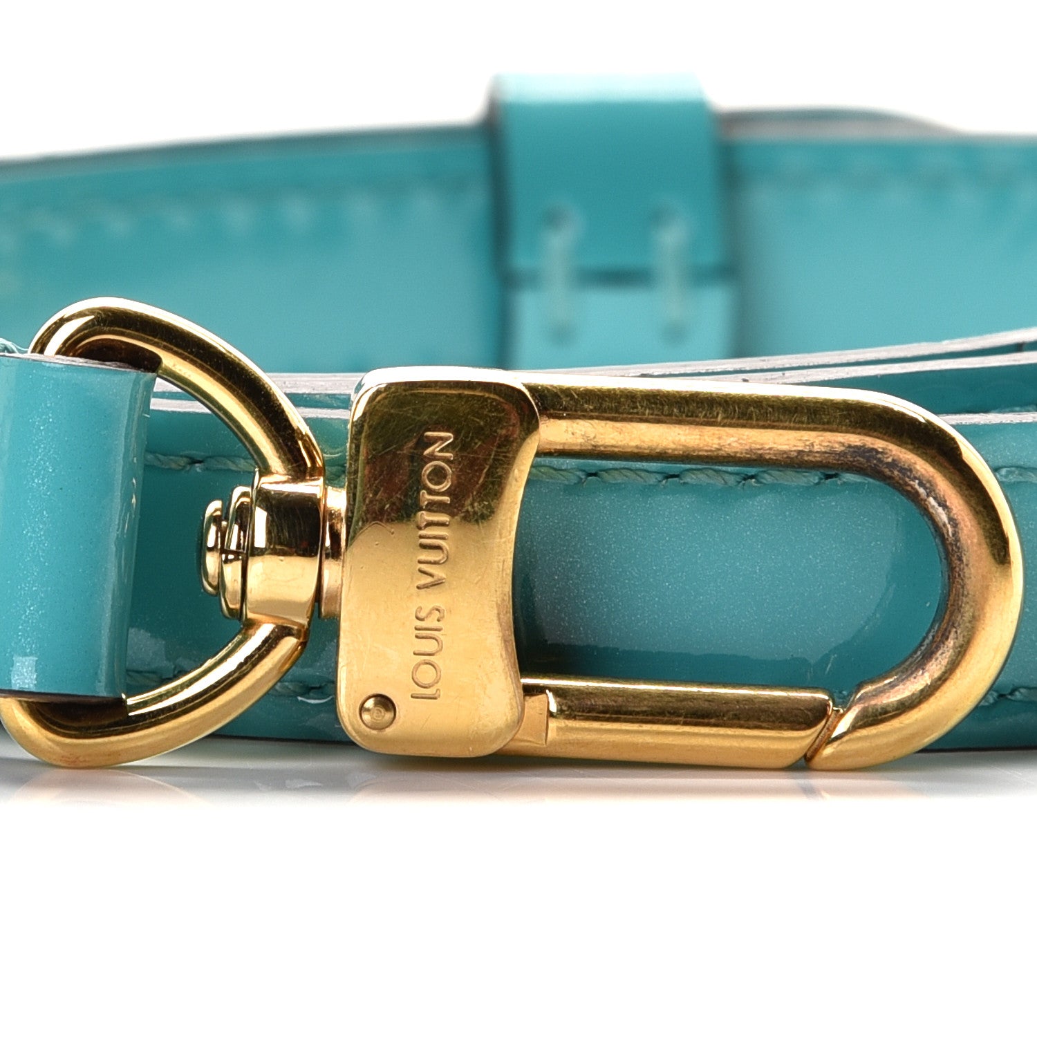 Louis Vuitton Vernis 16mm Adjustable Shoulder Strap Blue Lagoon 2 of 4