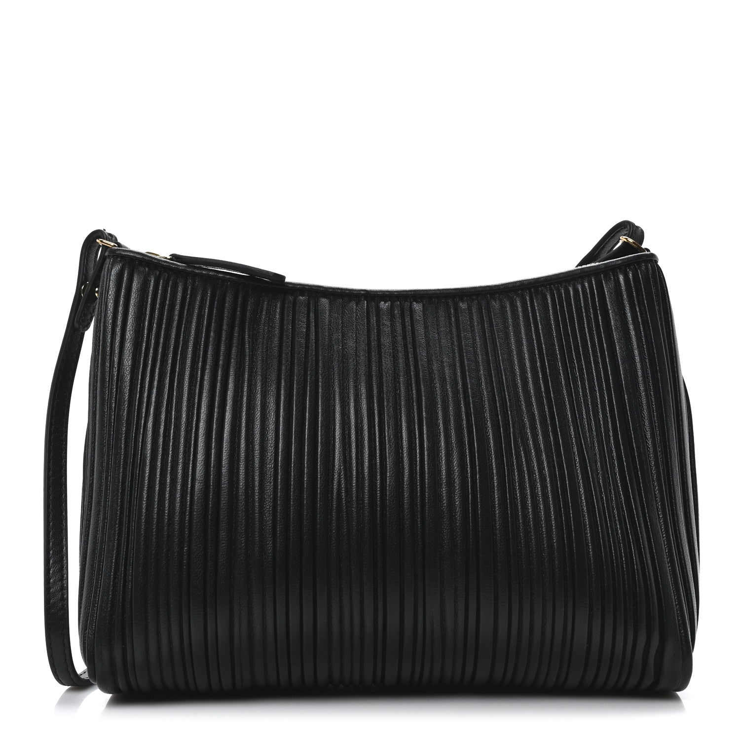 Mansur Gavriel Lambskin Pleated Shoulder Bag Black 1 of 9