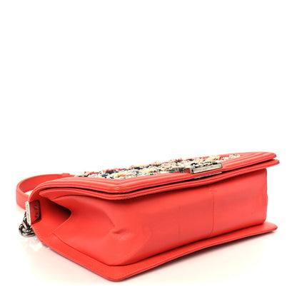 Chanel Lambskin Tweed Medium Boy Flap Coral 4 of 11