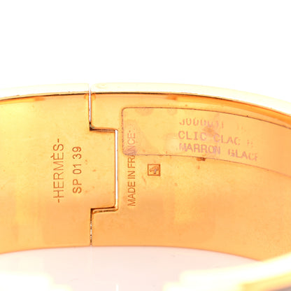 Hermes Enamel Wide Clic Clac H Bracelet PM Marron Glace 8 of 10