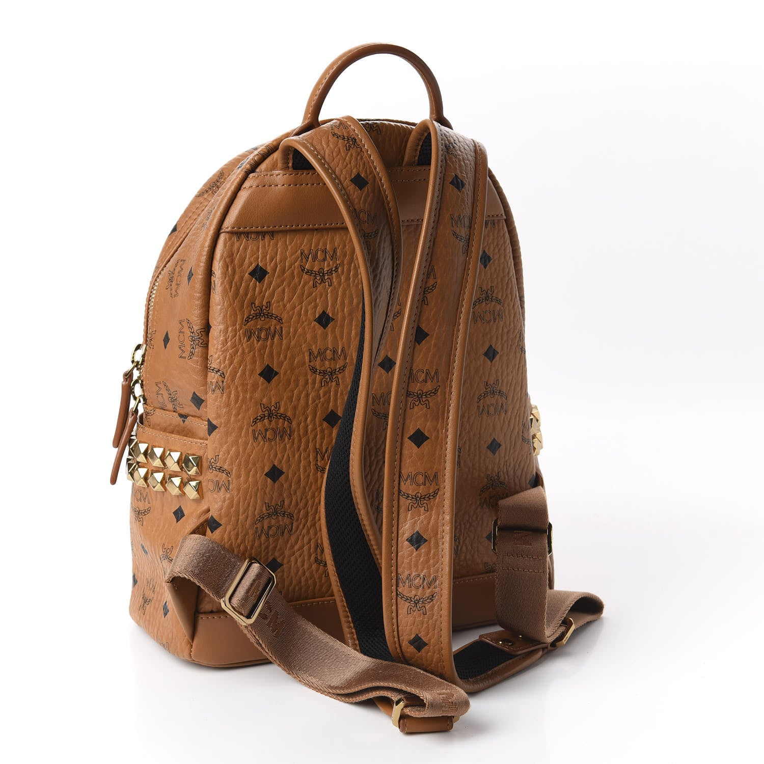 MCM Visetos Small Side Stud Stark Backpack Cognac 2 of 9