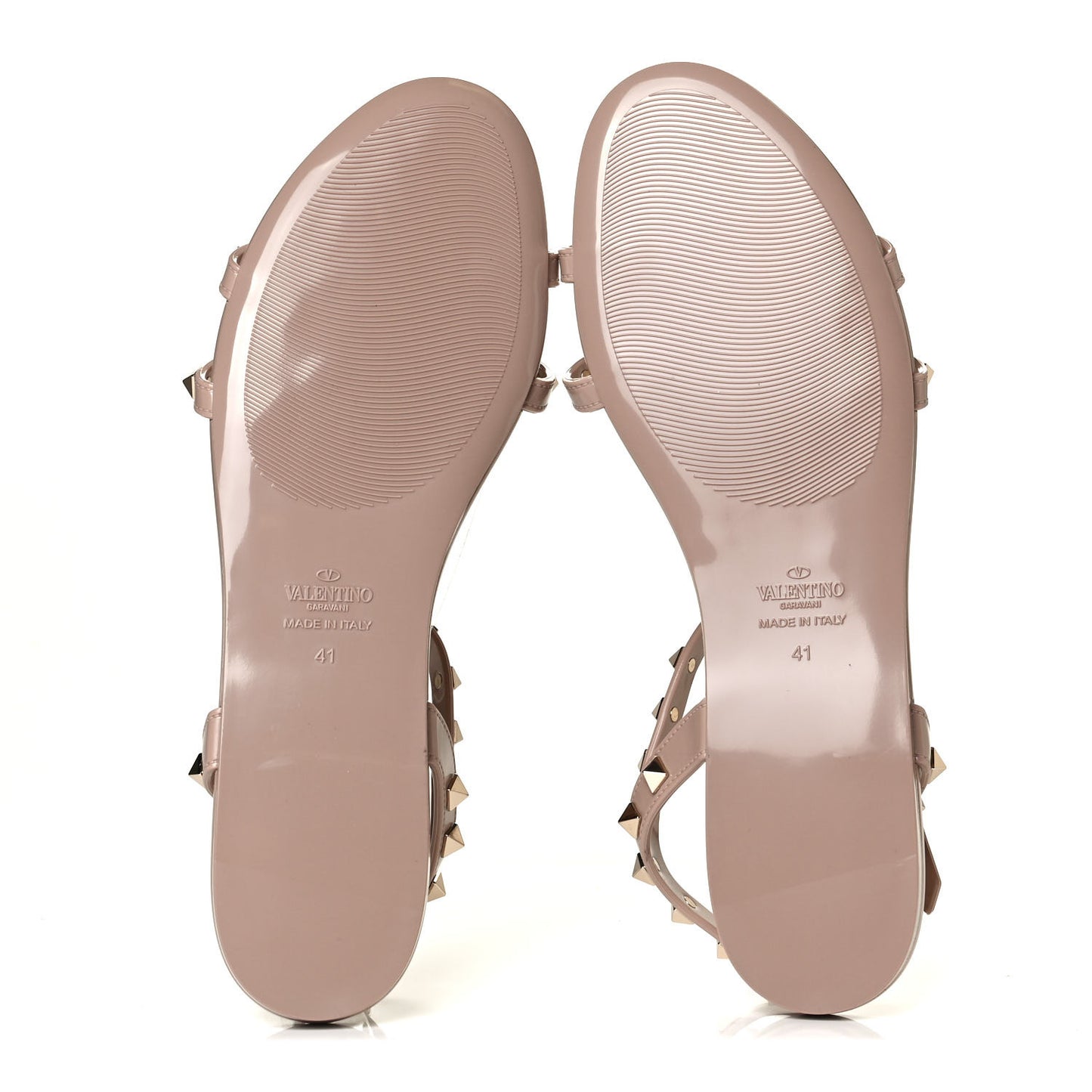 PVC Jelly Rockstud Caged Sandals 41 Poudre