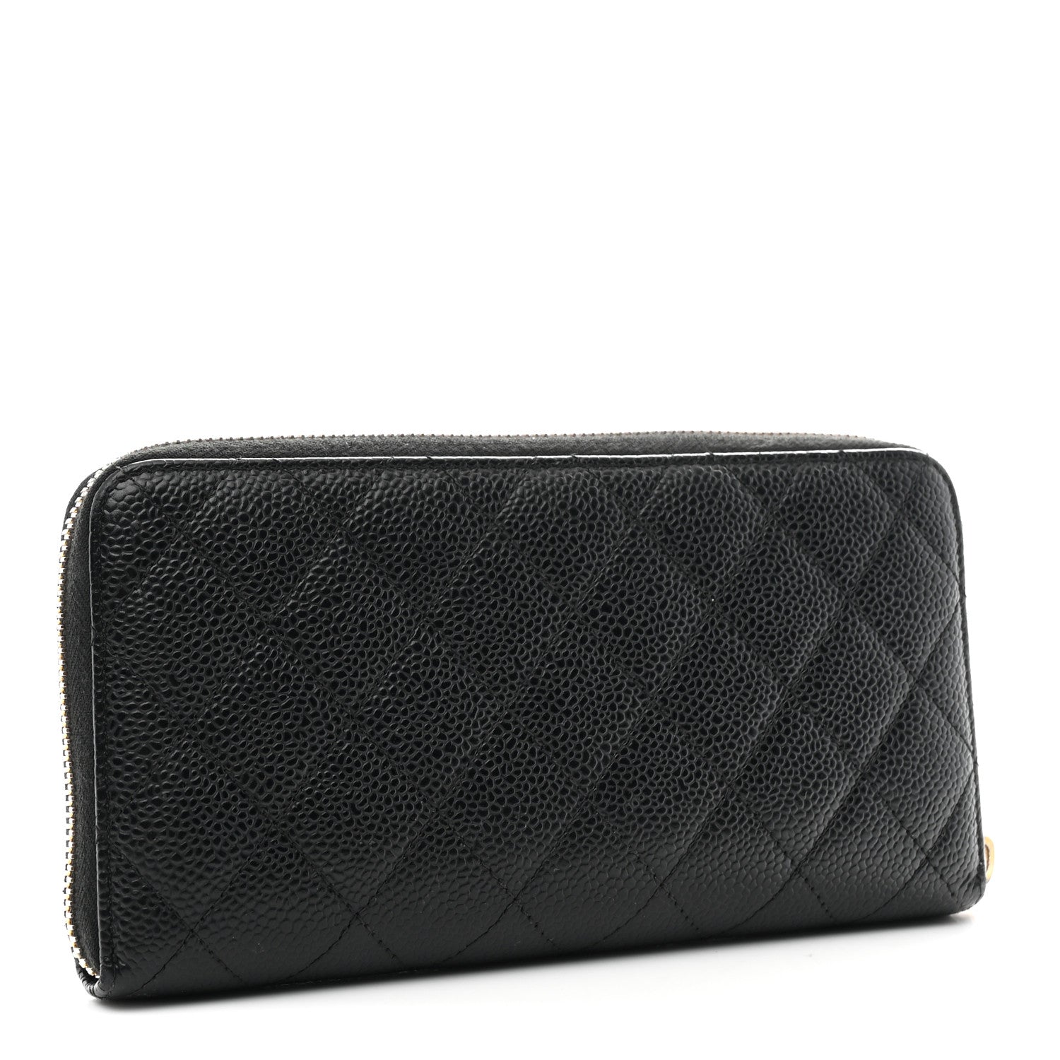 Chanel Caviar Quilted Large Gusset Zip Around Wallet Black 3 of 9