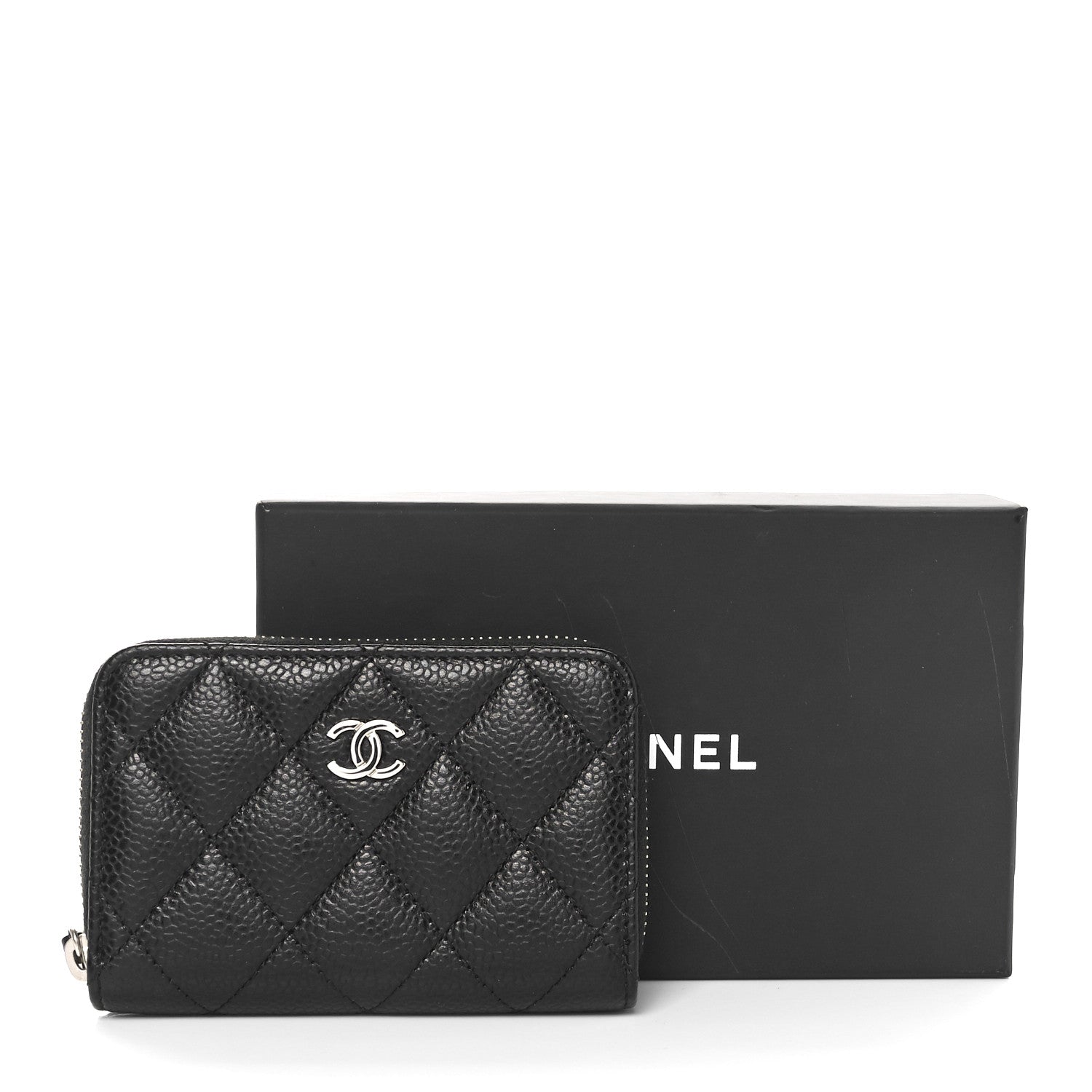 Chanel Caviar Quilted Zip Coin Purse Black 9 of 9