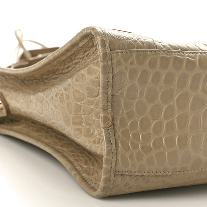 Balenciaga Calfskin Crocodile Embossed Classic Gold Hardware City Beige Latte 10 of 11