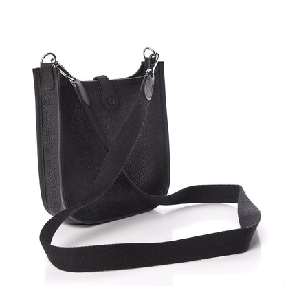 Hermes Taurillon Clemence Evelyne TPM Black 3 of 12