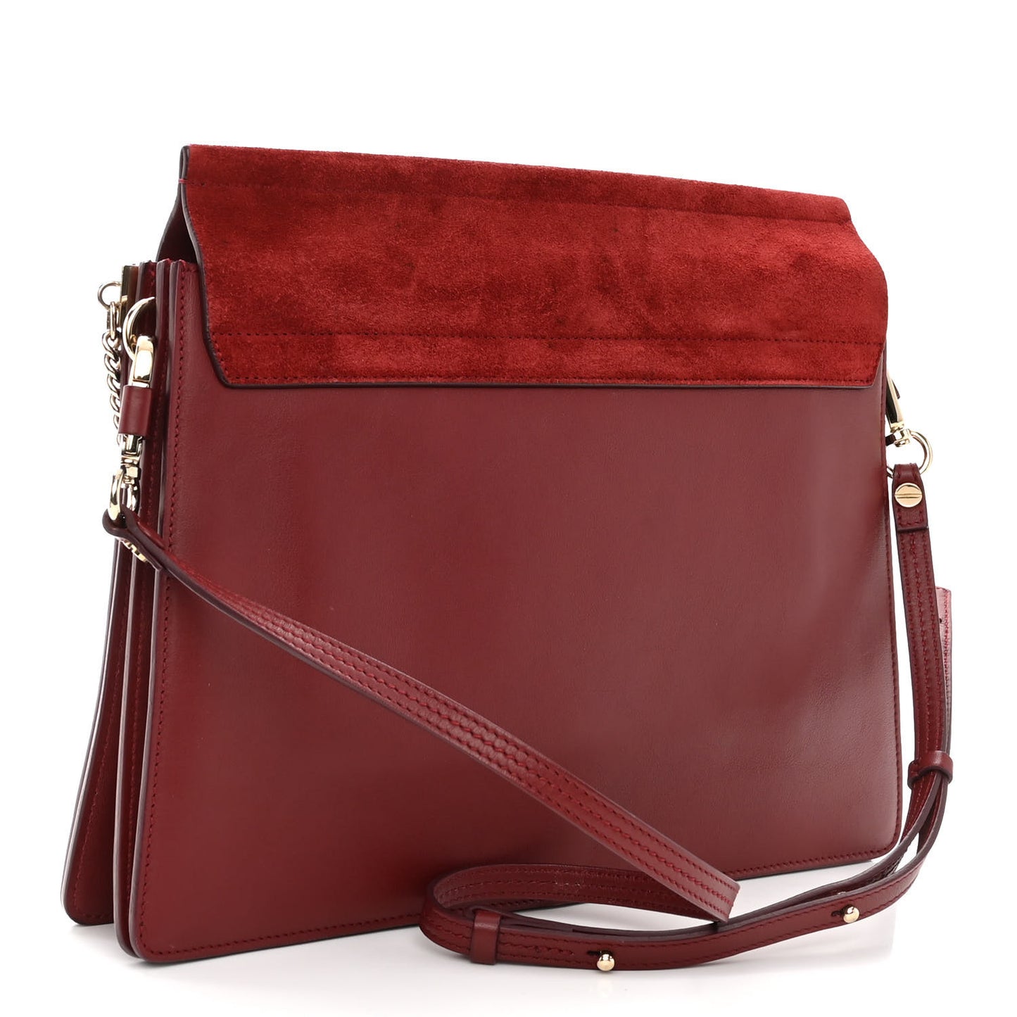 Calfskin Suede Medium Faye Shoulder Bag Plum Purple