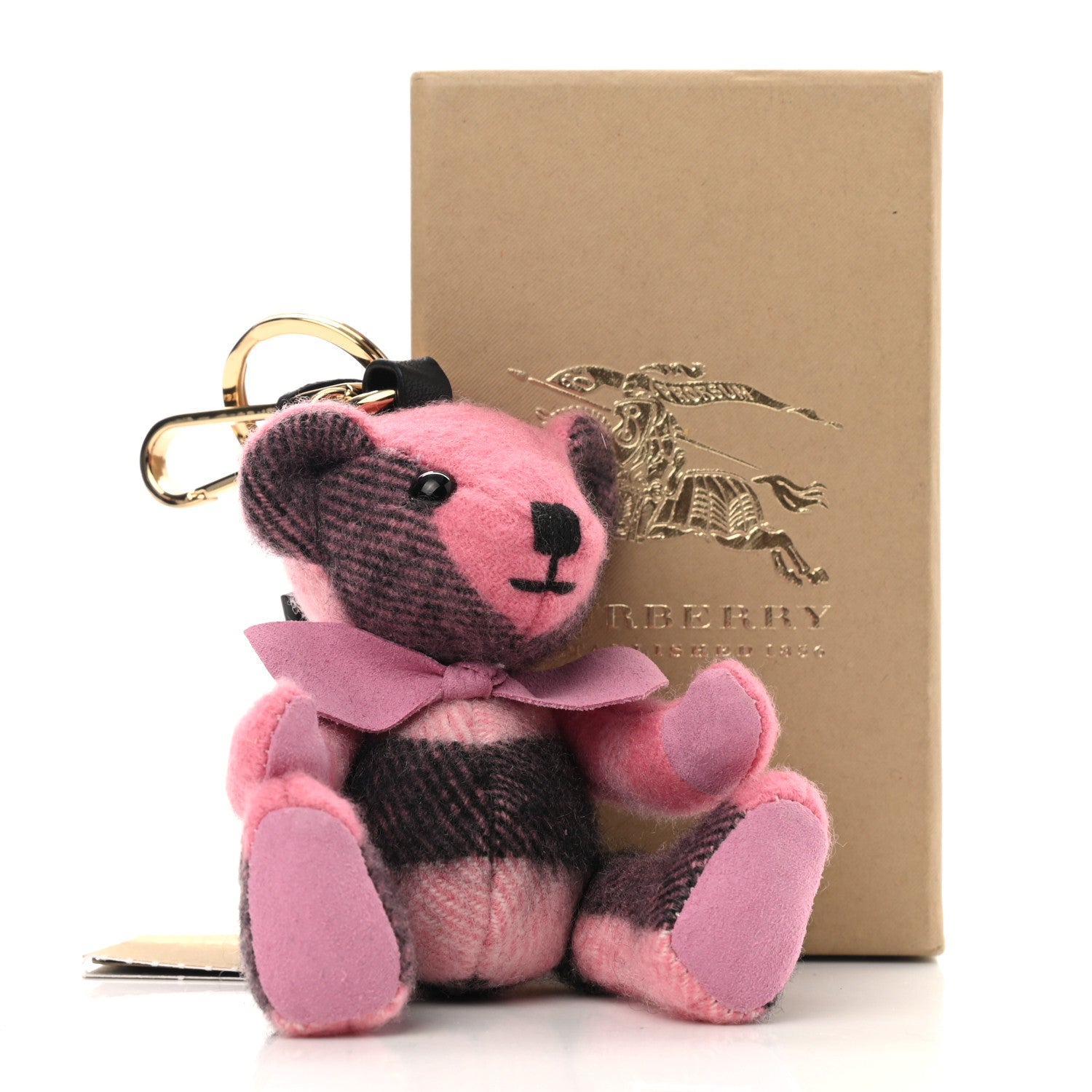 Burberry Cashmere House Check Thomas Bear Bag Charm Ash Rose 4 of 4