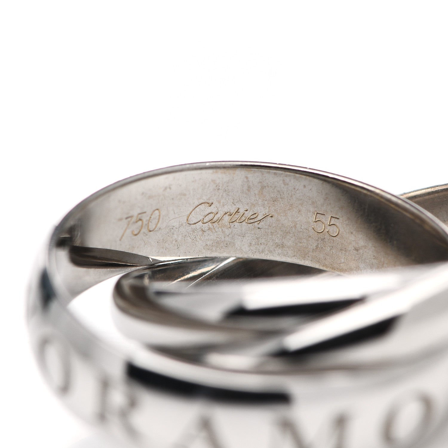 Cartier 18K White Gold Amour Trinity Ring 55 7.25 4 of 7