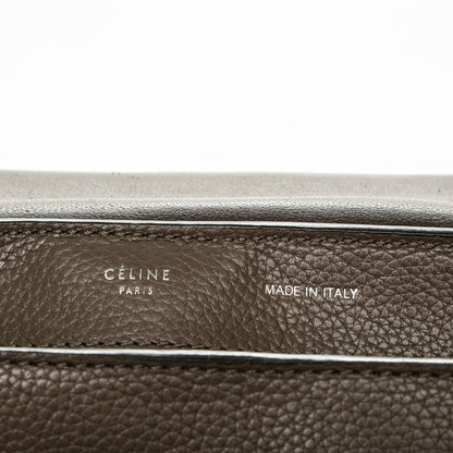 Celine Drummed Calfskin Suede Medium Trapeze Souris 6 of 7
