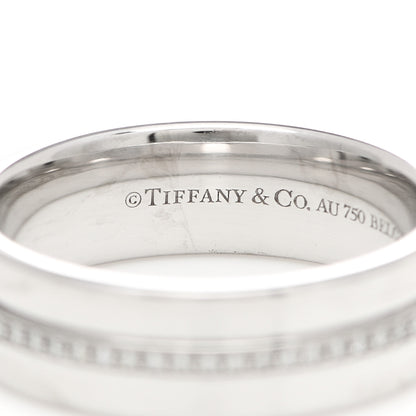 Tiffany 18K White Gold Diamond Wide T Two Ring 50 5.5 4 of 6