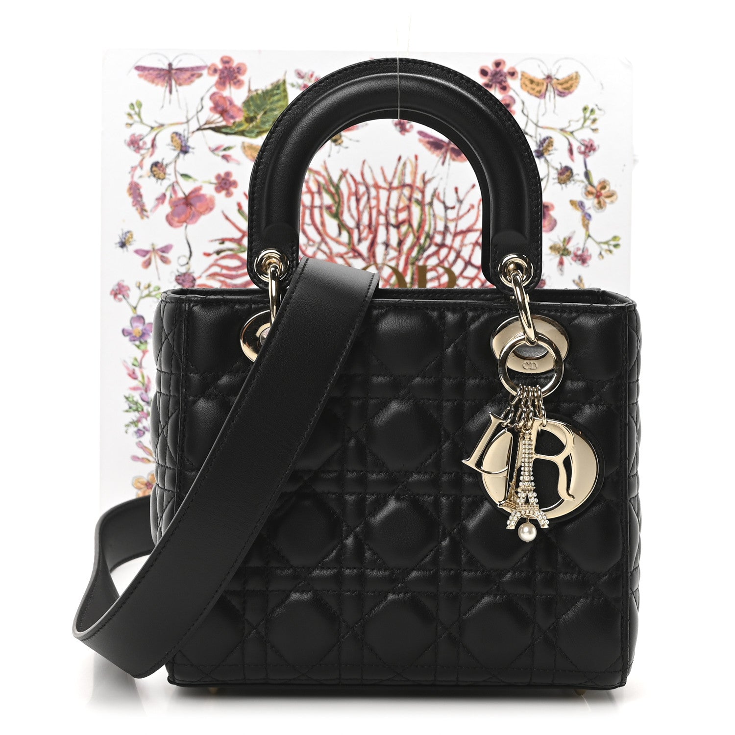 Christian Dior Lambskin Cannage Small My ABCDior Lady Dior Black 10 of 10