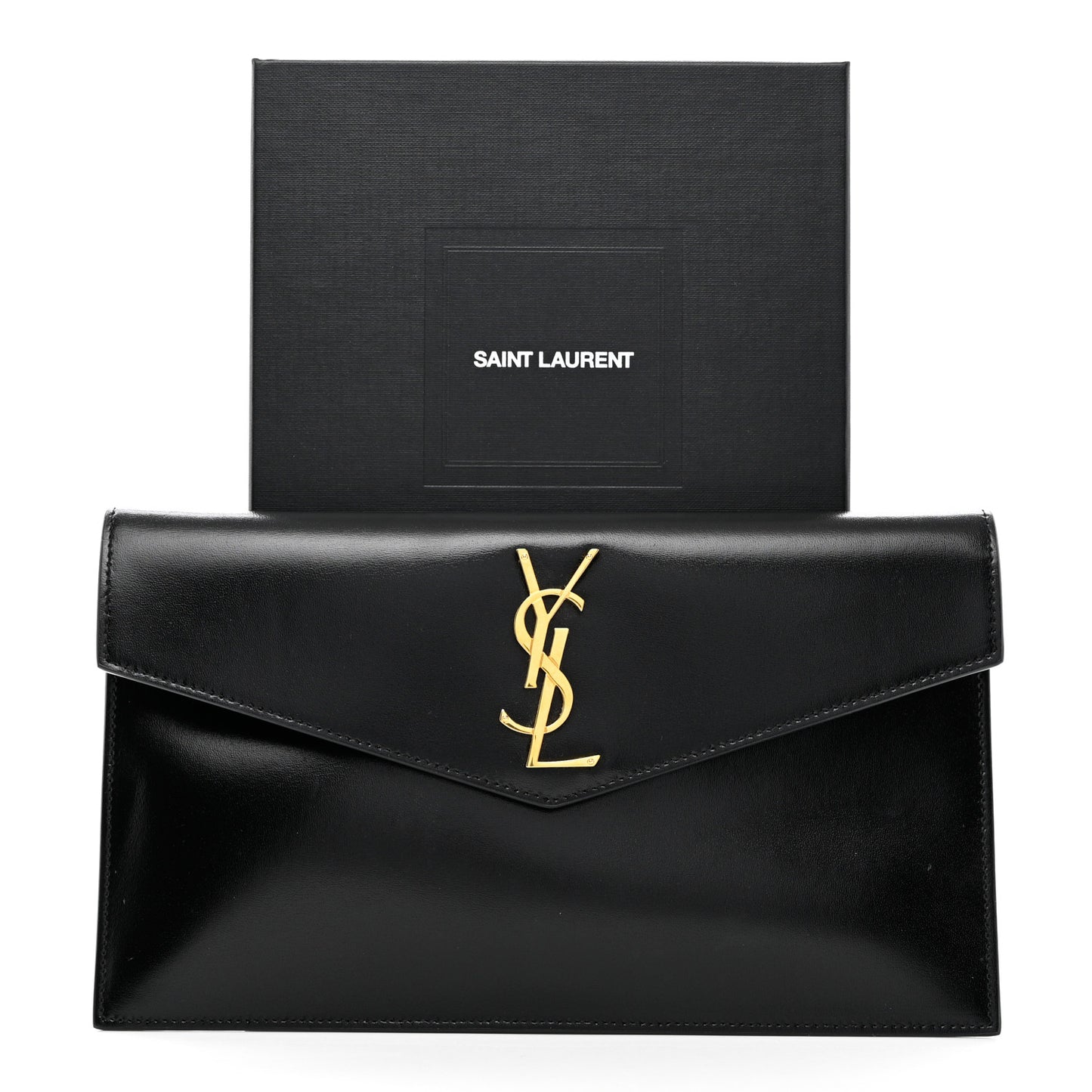 Smooth Shiny Calfskin Monogram Uptown Pouch Black