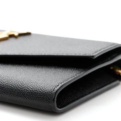 Saint Laurent Grain de Poudre Uptown Chain Wallet Black 10 of 12