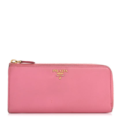 Prada Saffiano Metal Zip Around Wallet Begonia 1 of 14