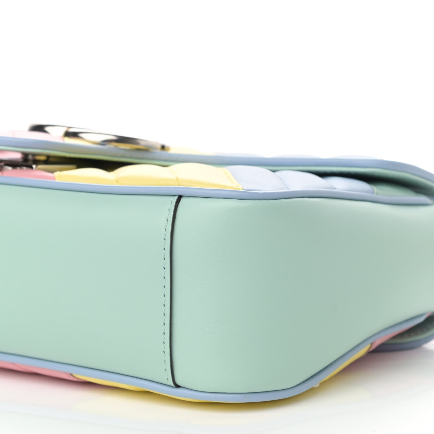 Gucci Calfskin Matelasse Diagonal Small GG Marmont Shoulder Bag Multicolor Pastel 10 of 11