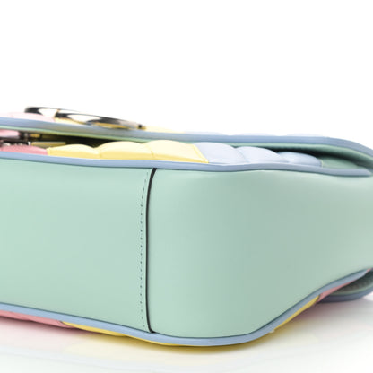 Gucci Calfskin Matelasse Diagonal Small GG Marmont Shoulder Bag Multicolor Pastel 10 of 11