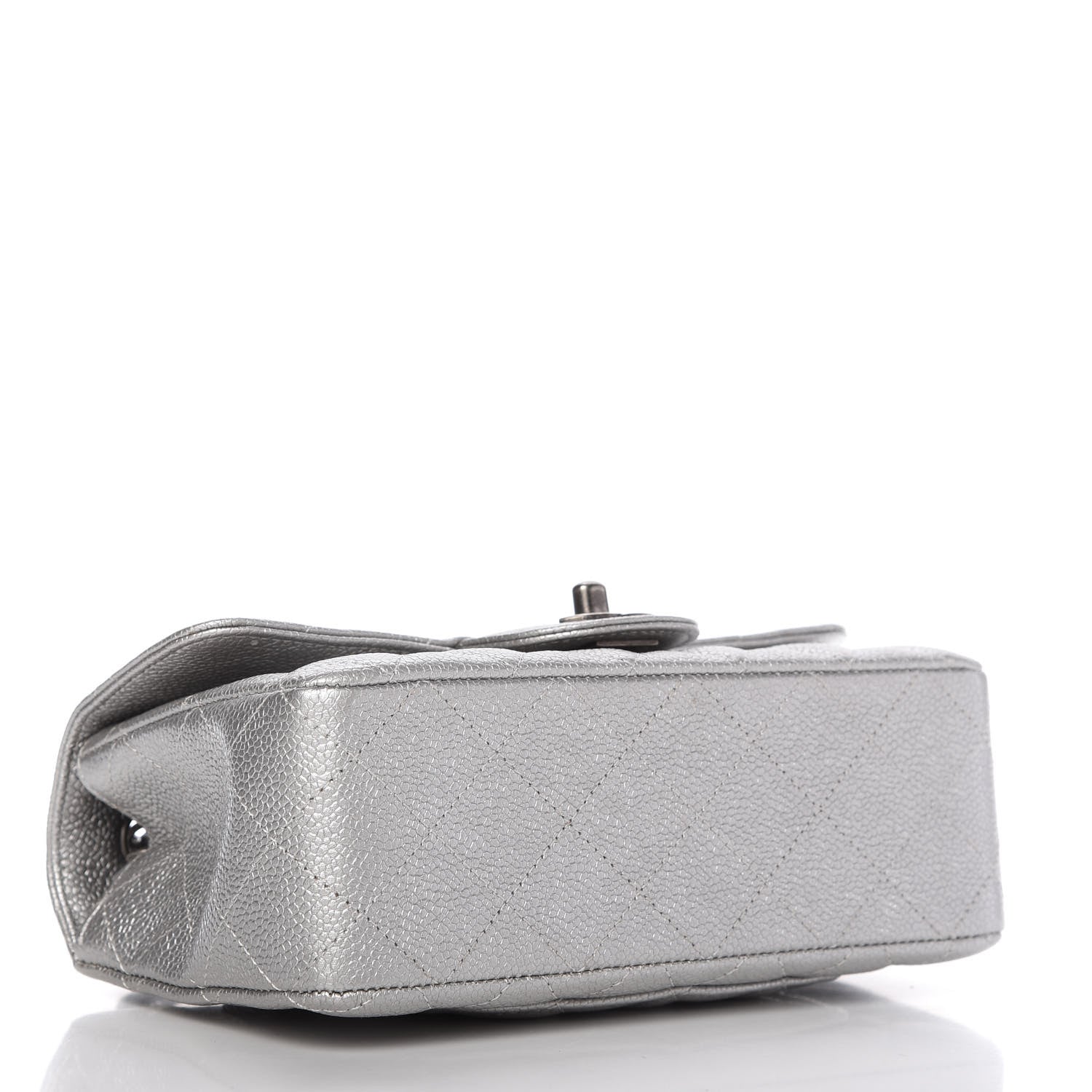 Chanel Metallic Caviar Quilted Mini Rectangular Flap Silver 4 of 10