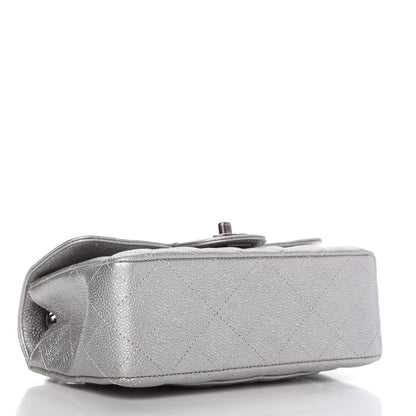 Chanel Metallic Caviar Quilted Mini Rectangular Flap Silver 4 of 10