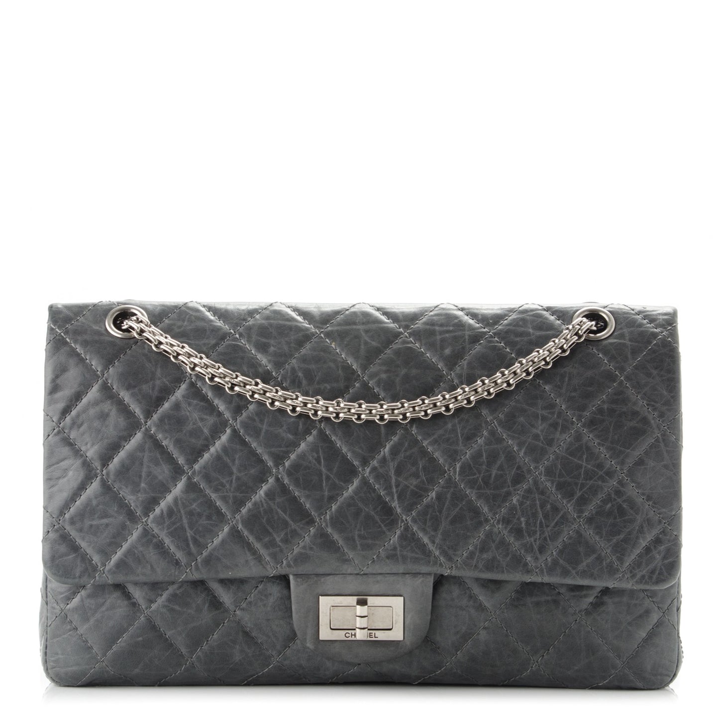 Aged Calfskin Quilted 50th Anniversary 2.55 Reissue 227 Flap Grey