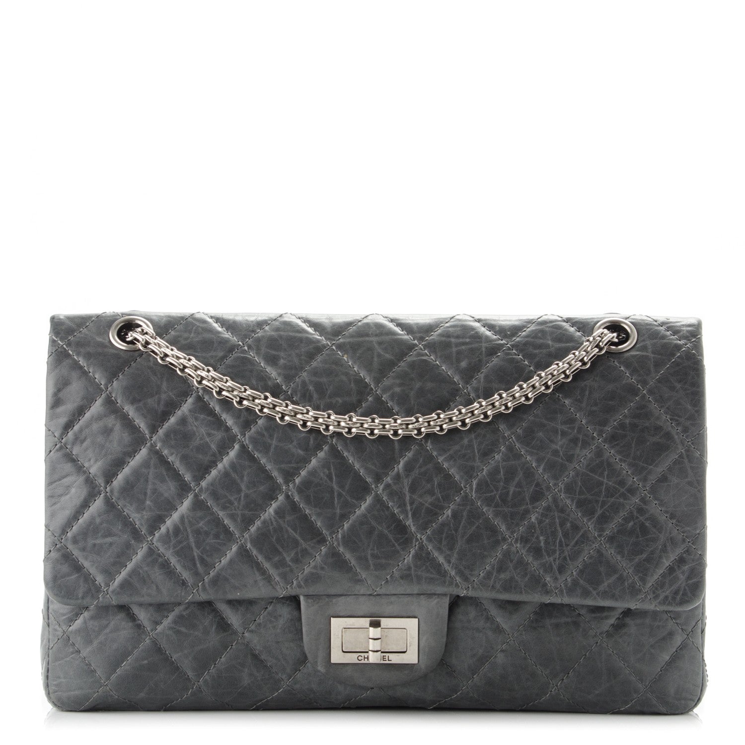Chanel Aged Calfskin Quilted 50th Anniversary 2.55 Reissue 227 Flap Grey 1 of 7