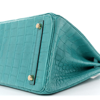 Hermes Matte Alligator Birkin 30 Bleu Paon 10 of 12