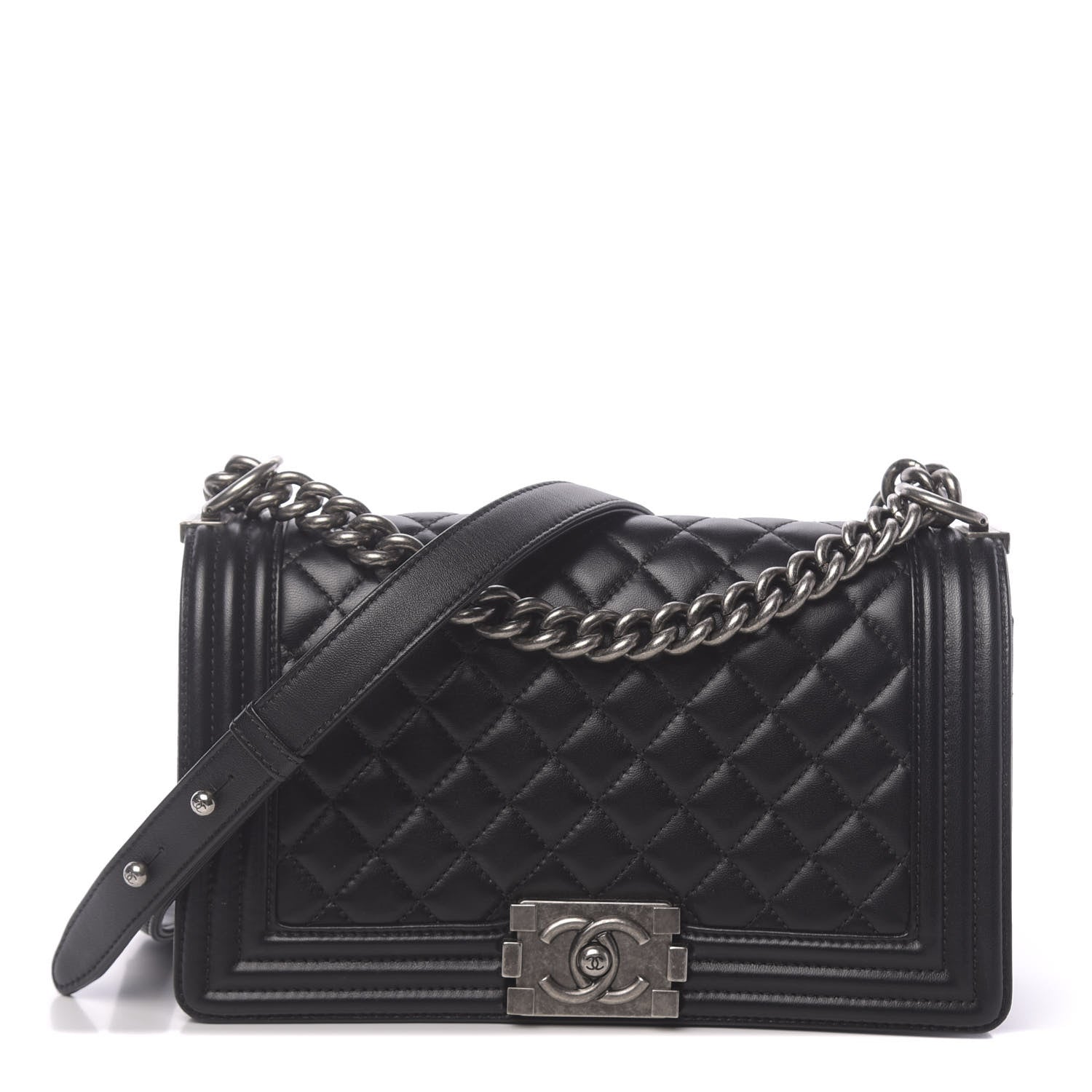 Chanel Calfskin Quilted Medium Boy Flap Black 1 of 14