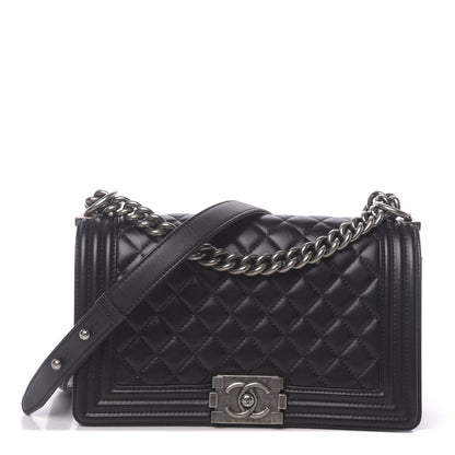 Chanel Calfskin Quilted Medium Boy Flap Black 1 of 14