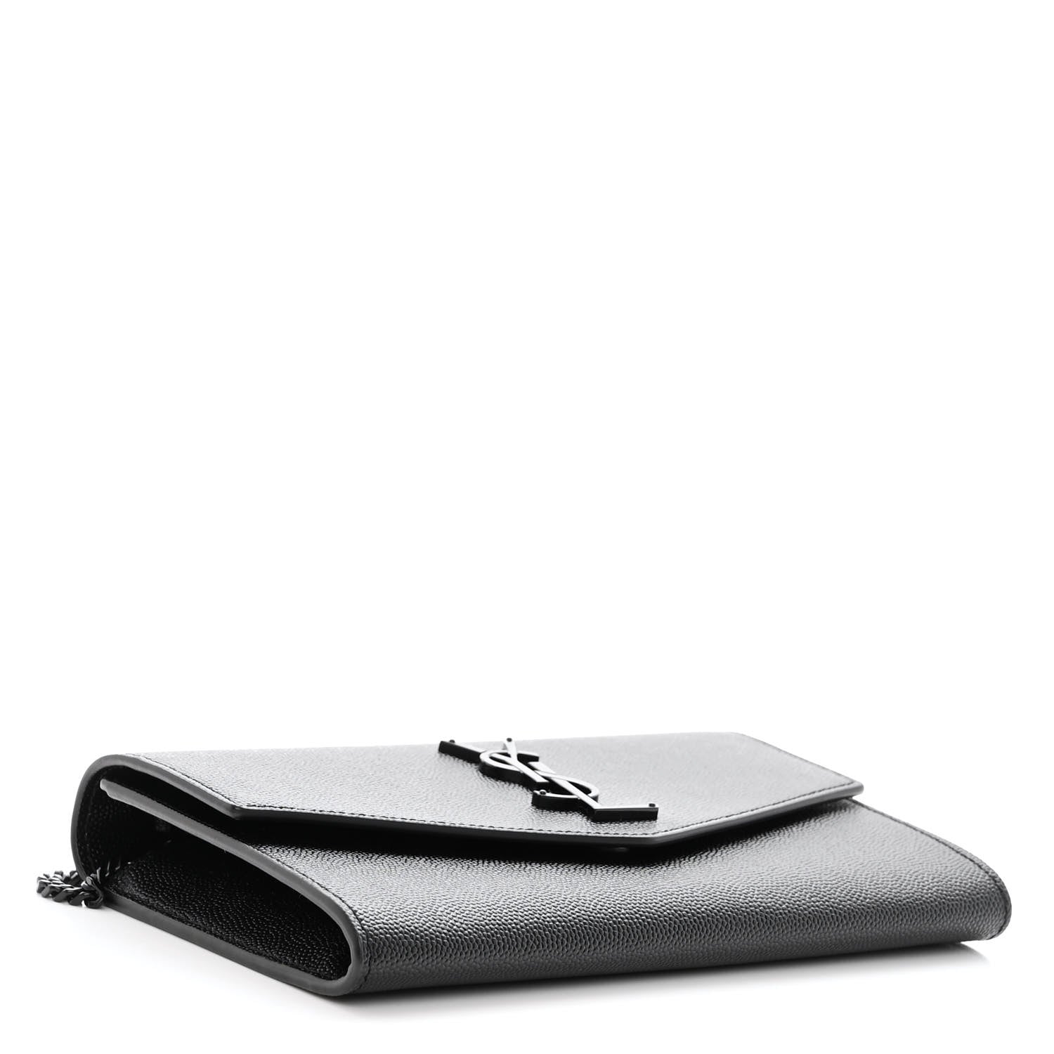 Saint Laurent Grain De Poudre Monogram Uptown Chain Wallet Black 5 of 10