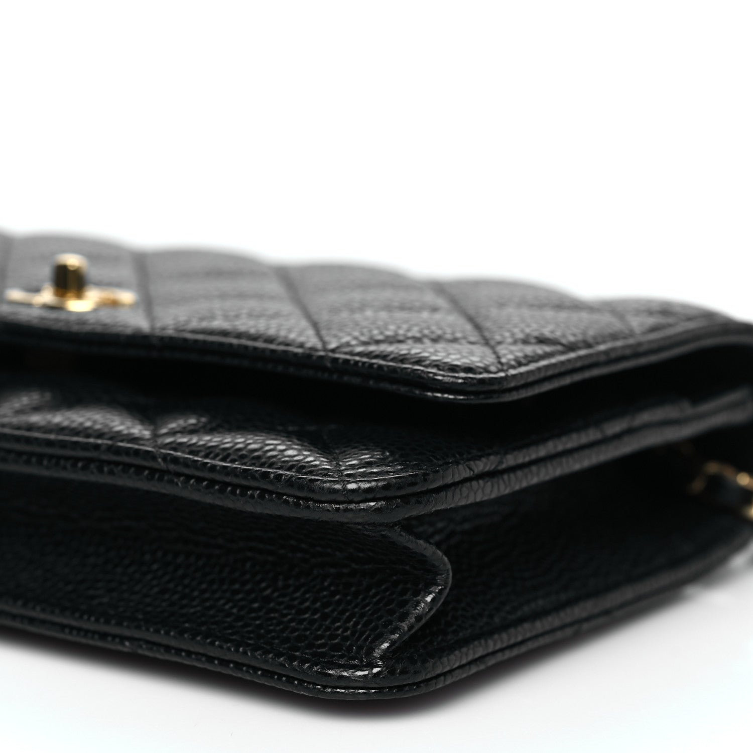 Chanel Caviar Quilted CC Turnlock Wallet On Chain WOC Black 10 of 11