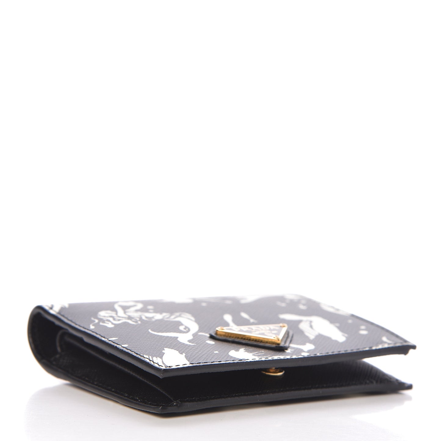 Saffiano Mermaid Print Card Holder Black