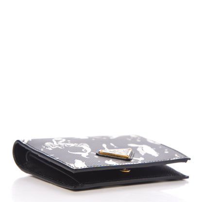 Prada Saffiano Mermaid Print Card Holder Black 4 of 8