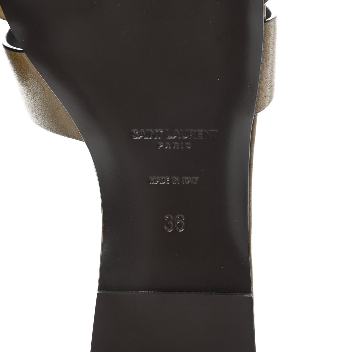 Calfskin Tribute 05 Slide Sandals 36 Dark Green