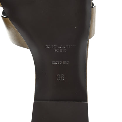 Saint Laurent Calfskin Tribute 05 Slide Sandals 36 Dark Green 6 of 9