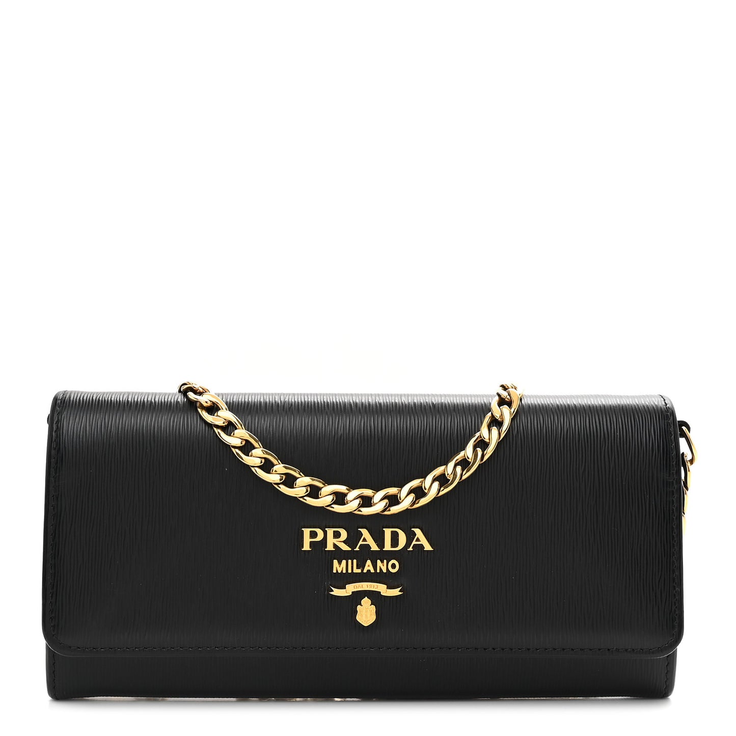 Vitello Move Metal Oro Chain Wallet Black