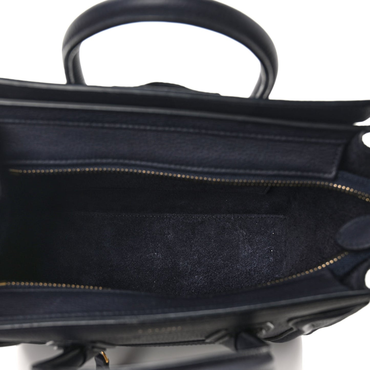 Drummed Calfskin Nano Luggage Navy Blue