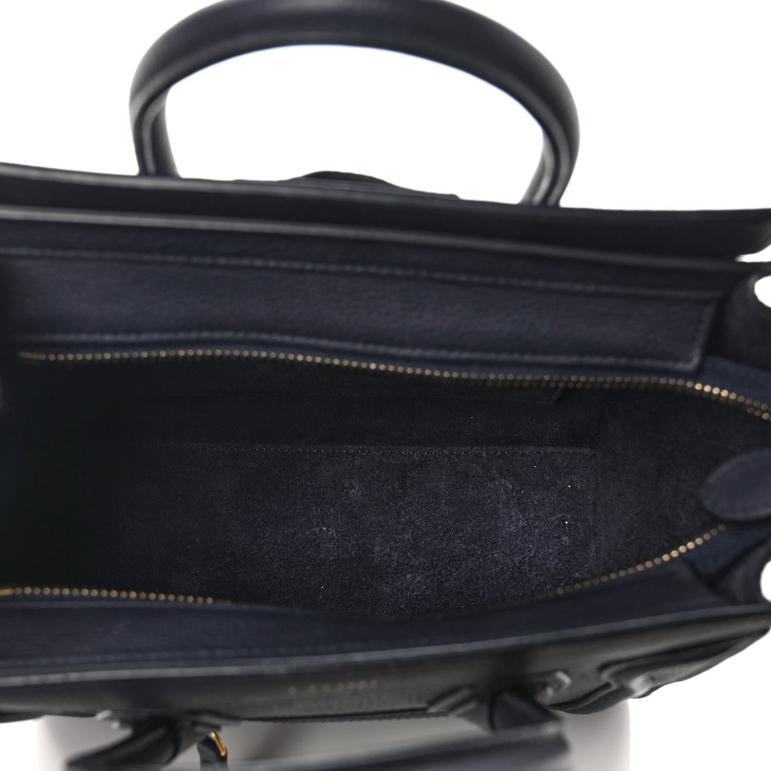 Celine Drummed Calfskin Nano Luggage Navy Blue 5 of 9