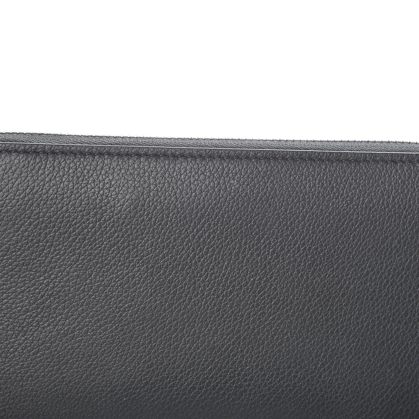 Calfskin Zippy Lockme Wallet Black