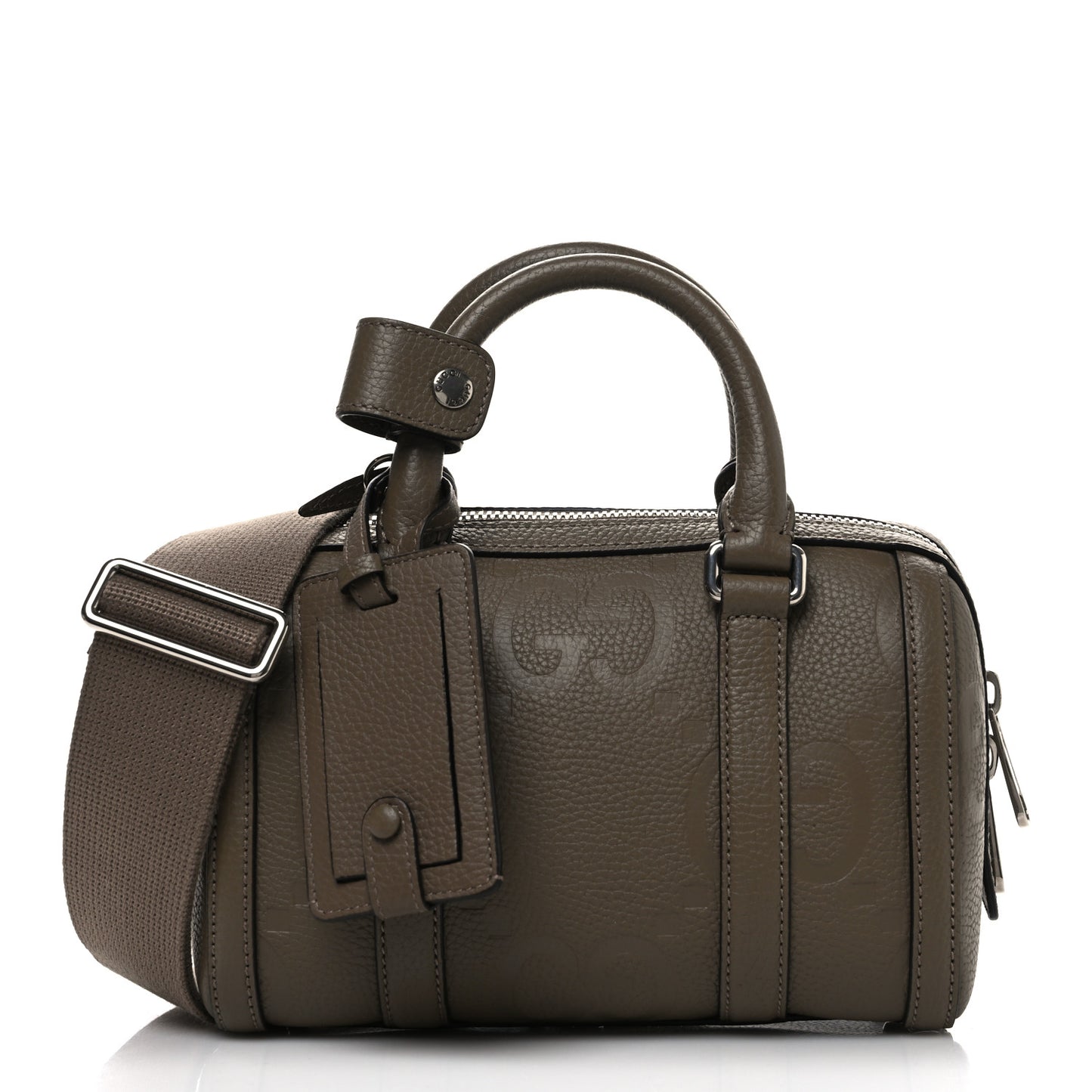 Piuma Calfskin Jumbo GG Embossed Mini Duffle Bag Good Taupe