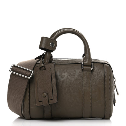 Gucci Piuma Calfskin Jumbo GG Embossed Mini Duffle Bag Good Taupe 1 of 9