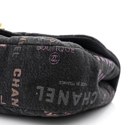 Chanel Denim Quilted Denim Mood Large Flap Black Multicolor 10 of 10
