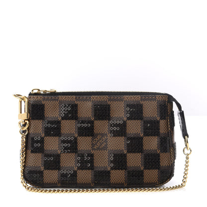 Louis Vuitton Damier Paillettes Mini Pochette Accessories Black 1 of 9